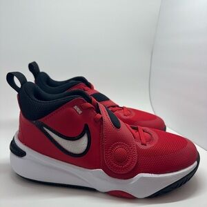 Nike Kids Red and Black Hook-and-Loop Athletic Sneakers